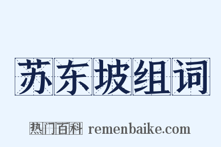 苏东坡组词是什么意思的图片